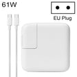 61W Type-C Power Adapter Portable Charger with 1.8m Type-C Charging Cable, EU Plug(White) - free shipping - PMC TechLife - Order now!