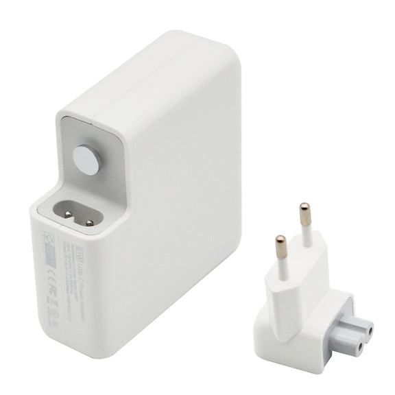 61W Type-C Power Adapter Portable Charger with 1.8m Type-C Charging Cable, EU Plug(White)