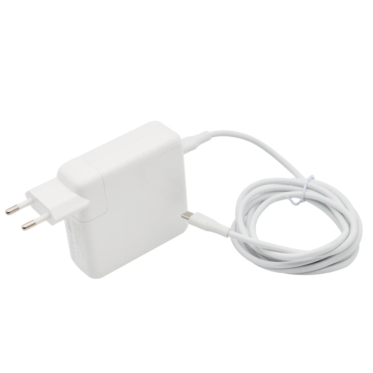 61W Type-C Power Adapter Portable Charger with 1.8m Type-C Charging Cable, EU Plug(White)