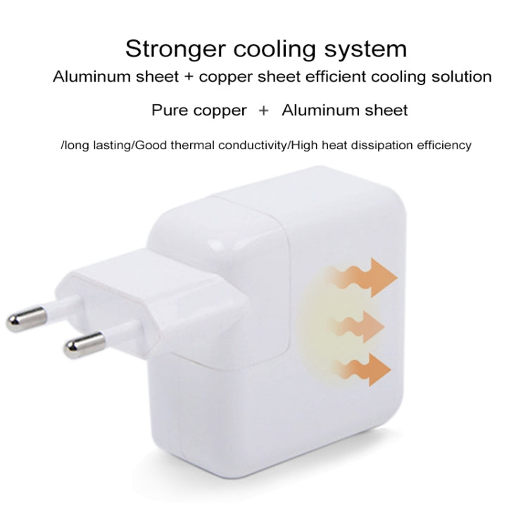 61W Type-C Power Adapter Portable Charger with 1.8m Type-C Charging Cable, EU Plug(White)