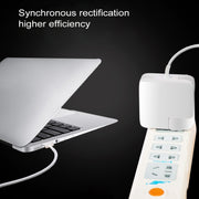 61W Type-C Power Adapter Portable Charger with 1.8m Type-C Charging Cable, EU Plug(White)
