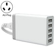 XBX09 40W 5V 8A 5 USB Ports Quick Charger Travel Charger, AU Plug(White) - Multifunction Charger by PMC TechLife | Online Shopping South Africa | PMC TechLife | Buy Now Pay Later Mobicred