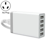 XBX09 40W 5V 8A 5 USB Ports Quick Charger Travel Charger, AU Plug(White)