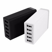 XBX09 40W 5V 8A 5 USB Ports Quick Charger Travel Charger, US Plug(White)