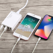 XBX09 40W 5V 8A 5 USB Ports Quick Charger Travel Charger, US Plug(White)