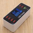 A9+ Multi-function AC 100V~240V 8 Ports USB Digital Display LCD Detachable Charging Station Smart Charger,Support QC3.0(White) - Multifunction Charger by PMC TechLife | Online Shopping South Africa | PMC TechLife | Buy Now Pay Later Mobicred