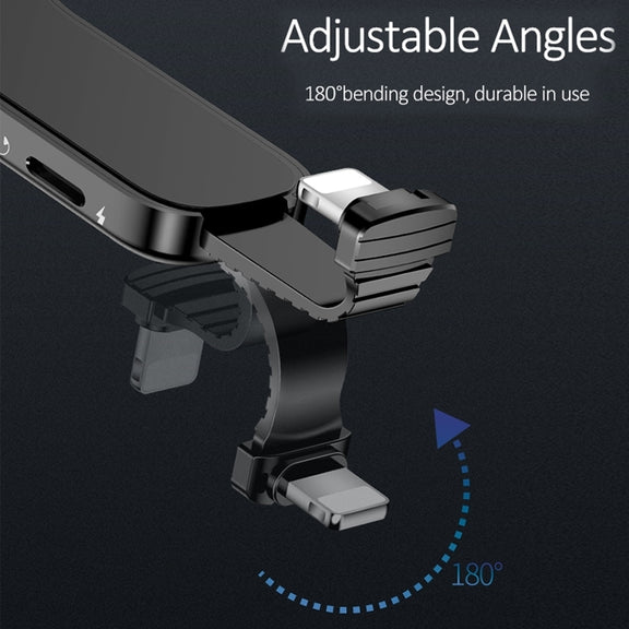 LXS08 8 Pin to 8 Pin + 3.5mm Audio Plug Ring Holder Fast Charging Adapter(Black)