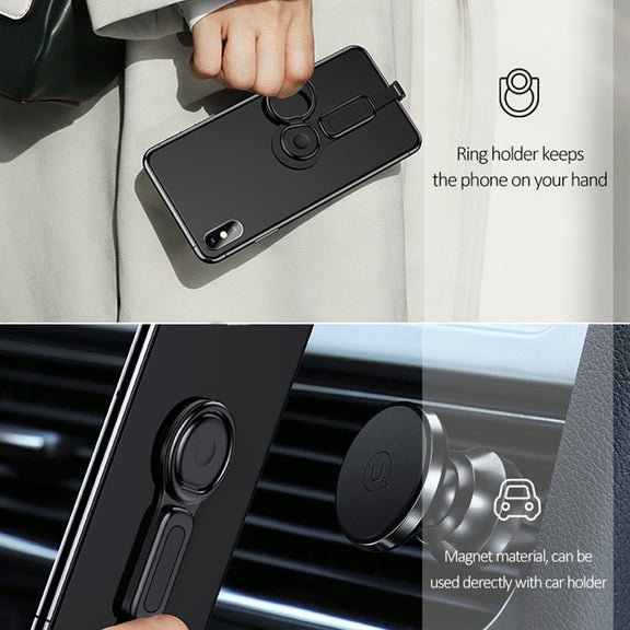 LXS08 8 Pin to 8 Pin + 3.5mm Audio Plug Ring Holder Fast Charging Adapter(Black)