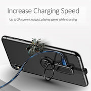 LXS08 8 Pin to 8 Pin + 3.5mm Audio Plug Ring Holder Fast Charging Adapter(Black)
