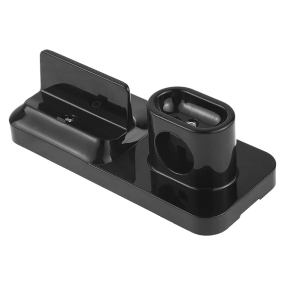 Wireless Rechargeable Base Charging Station Holder for Mobile Phone & Headset, with Micro USB + USB-C / Type-C + 8 Pin Interface (Black)