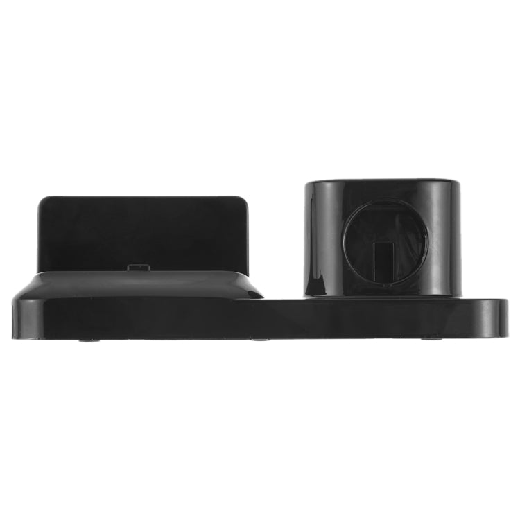 Wireless Rechargeable Base Charging Station Holder for Mobile Phone & Headset, with Micro USB + USB-C / Type-C + 8 Pin Interface (Black)