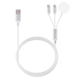 Multi-function 3 In 1 8 Pin Magnetic Charging Cable for iPhone / Apple Watch, Length : 1m (White) - Multifunction Cable by PMC TechLife | Online Shopping South Africa | PMC TechLife | Buy Now Pay Later Mobicred