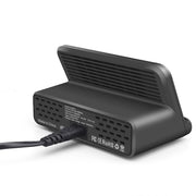 828W 7 in 1 60W QC 3.0 USB Interface + 4 USB Ports + USB-C / Type-C Interface + Wireless Charging Multi-function Charger with Mobile Phone Holder Function, US Plug(Black)