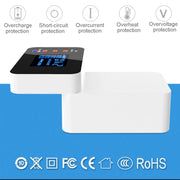CDA33Q 40W QC 3.0 USB + 3 USB Ports + USB-C / Type-C Ports Multi-function Charger with LED Display, US Plug