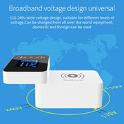 CDA33Q 40W QC 3.0 USB + 3 USB Ports + USB-C / Type-C Ports Multi-function Charger with LED Display, US Plug