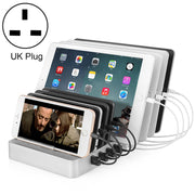 X6 96W 2.4A 8 USB Ports Smart Charger with Detachable Bezel, UK Plug(White)