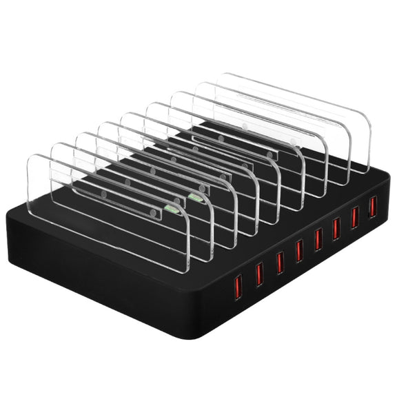X6 96W 2.4A 8 USB Ports Smart Charger with Detachable Bezel, US Plug(Black)