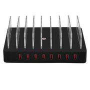 X6 96W 2.4A 8 USB Ports Smart Charger with Detachable Bezel, US Plug(Black)
