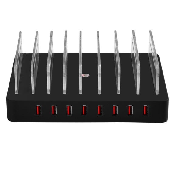 X6 96W 2.4A 8 USB Ports Smart Charger with Detachable Bezel, US Plug(Black)