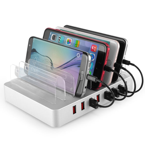 X6 96W 2.4A 8 USB Ports Smart Charger with Detachable Bezel, US Plug(Black)