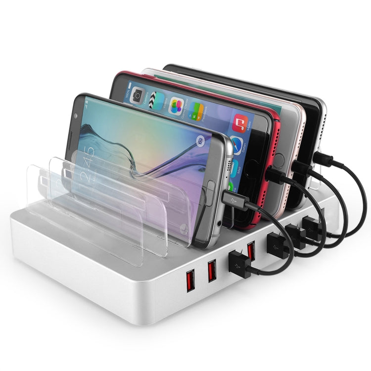 X6 96W 2.4A 8 USB Ports Smart Charger with Detachable Bezel, US Plug(Black)