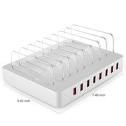 X6 96W 2.4A 8 USB Ports Smart Charger with Detachable Bezel, US Plug(White)