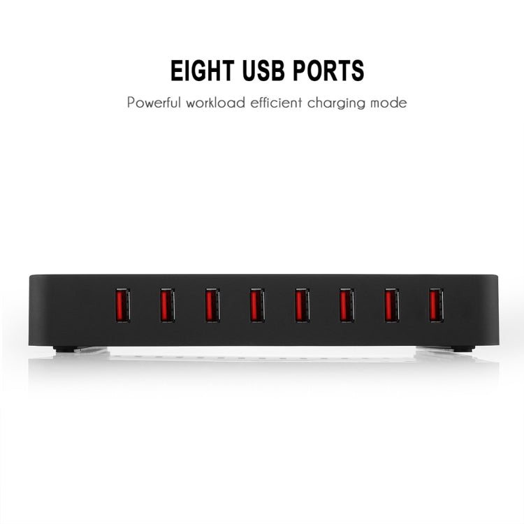 X6 96W 2.4A 8 USB Ports Smart Charger with Detachable Bezel, US Plug(White)