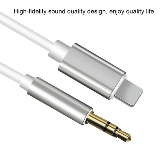 8 Pin to 3.5mm AUX Audio Adapter Cable, Length: 1m (White)