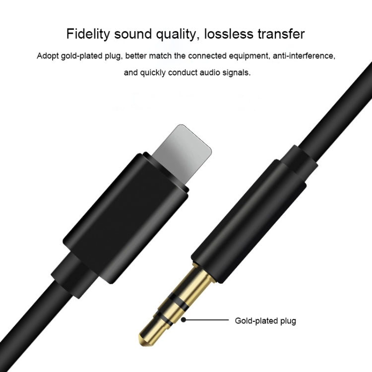 8 Pin to 3.5mm AUX Audio Adapter Cable, Length: 1m (White)