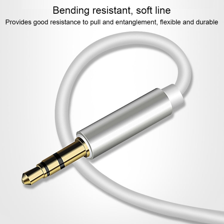 8 Pin to 3.5mm AUX Audio Adapter Cable, Length: 1m (White)
