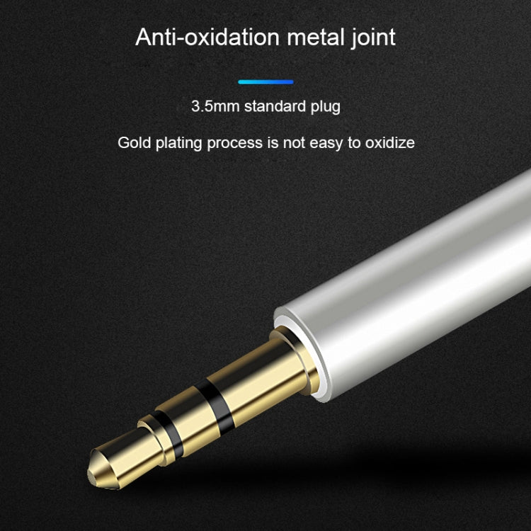 8 Pin to 3.5mm AUX Audio Adapter Cable, Length: 1m (White)