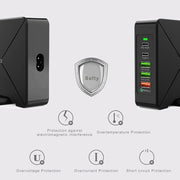 F88 3 x USB + 2 x USB-C / Type-C Ports QC3.0 Desktop Charger