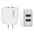 LDNIO A2201 2.4A Dual USB Charging Head Travel Direct Charge Mobile Phone Adapter Charger With Micro Data Cable (US Plug) - free shipping - PMC TechLife - Order now!