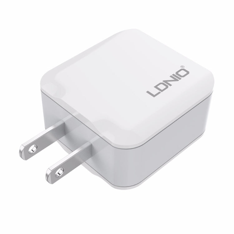 LDNIO A2201 2.4A Dual USB Charging Head Travel Direct Charge Mobile Phone Adapter Charger With Micro Data Cable (US Plug)