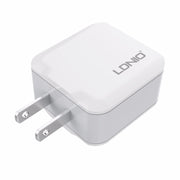 LDNIO A2201 2.4A Dual USB Charging Head Travel Direct Charge Mobile Phone Adapter Charger With Micro Data Cable (US Plug)