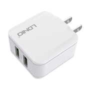 LDNIO A2201 2.4A Dual USB Charging Head Travel Direct Charge Mobile Phone Adapter Charger With Micro Data Cable (US Plug)