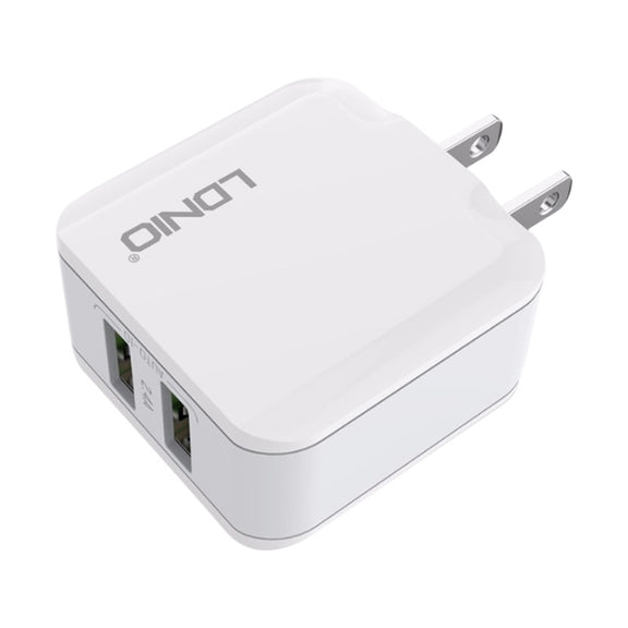 LDNIO A2201 2.4A Dual USB Charging Head Travel Direct Charge Mobile Phone Adapter Charger With Micro Data Cable (US Plug)