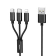 REMAX RC-131TH 1m 2.8A 3 in 1 USB to 8 Pin & USB-C / Type-C & Micro USB Charging Cable(Black) - Multifunction Cable by REMAX | Online Shopping South Africa | PMC TechLife | Buy Now Pay Later Mobicred
