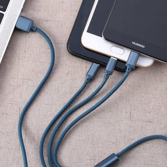 REMAX RC-131TH 1m 2.8A 3 in 1 USB to 8 Pin & USB-C / Type-C & Micro USB Charging Cable(Black)