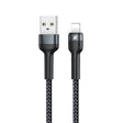 REMAX RC-124i 1m 2.4A USB to 8 Pin Aluminum Alloy Braid Fast Charging Data Cable for iPhone, iPad(Black) - Normal Style Cable by REMAX | Online Shopping South Africa | PMC TechLife | Buy Now Pay Later Mobicred