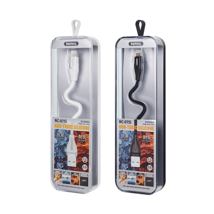 REMAX RC-075i 1m 2.1A USB to 8 Pin Jell Data Cable for iPhone, iPad(Black)