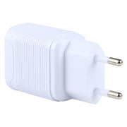 LZ-728 2 in 1 18W QC 3.0 USB Interface Travel Charger + USB to 8 Pin Data Cable Set, EU Plug, Cable Length: 1m(White)