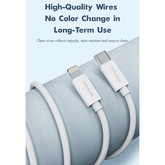 ROCK Space Z19 PD  20W 3A USB-C / Type-C to 8 Pin Fast Charging TPE Data Cable, Cable Length: 1m