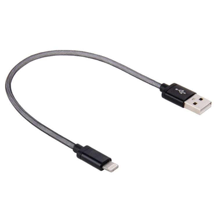 1m Net Style Metal Head 8 Pin to USB Data / Charger Cable(Black)