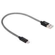 1m Net Style Metal Head 8 Pin to USB Data / Charger Cable(Black)