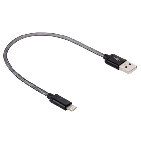 1m Net Style Metal Head 8 Pin to USB Data / Charger Cable(Black)