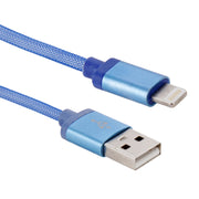 1m Net Style Metal Head 8 Pin to USB Data / Charger Cable(Blue)