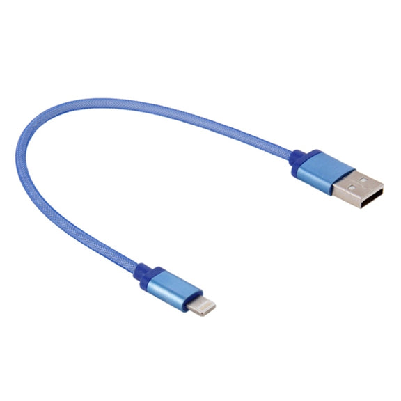 1m Net Style Metal Head 8 Pin to USB Data / Charger Cable(Blue)