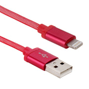 1m Net Style Metal Head 8 Pin to USB Data / Charger Cable(Red)