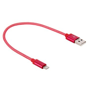 1m Net Style Metal Head 8 Pin to USB Data / Charger Cable(Red)